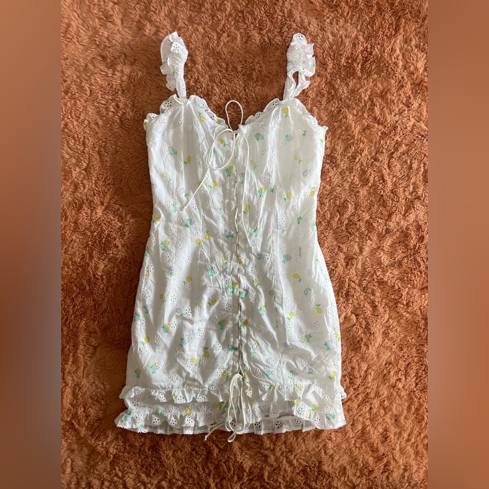 For Love and Lemons Lace Up Mini Dress